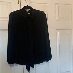 Nanette Lepore Black Tie Neck Blouse